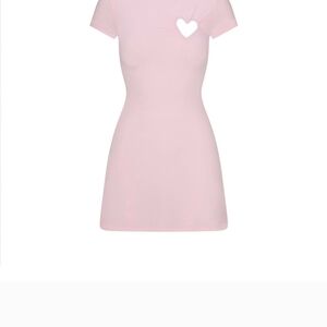 SKIMS Light Pink Mini Dress with Heart Cutout